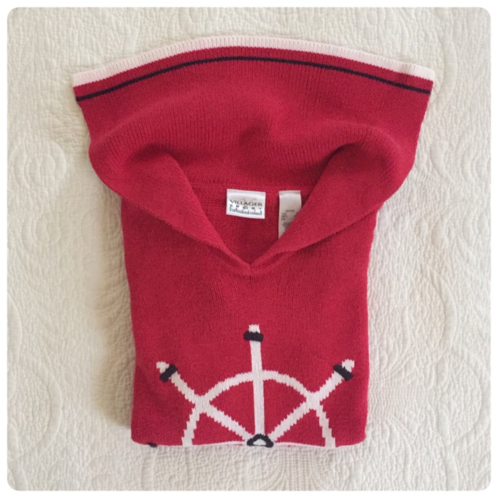 Vintage Liz Claiborne Nautical helm ship sweater, SP - Picture 3 of 8
